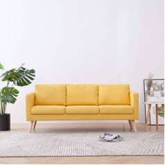 Junzai 3 vietų sofa, sofa svetainei, butui, sofa su miego funkcija, poilsio sofa, sofos ir kušetės, poilsio sofa, audinys geltonas
