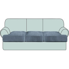Gamukai Velvet T pagalvėlių dangtelis 3 vnt. sofos Slipcovers pagalvėlių dangteliai 3 pagalvėlių sofai T formos pagalvėlių dangteliai sofos sėdynei (3, Dusty Blue)