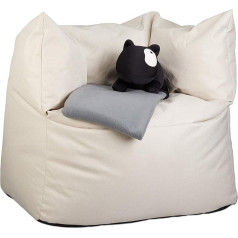 Relaxdays XXL Bean Bag grindų pagalvėlė Linas atrodo užpildyti suaugusiųjų milžiniškas sėdynės pagalvėlė 550L kremas balta