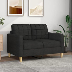 ShGaxin 2 vietų sofa juoda 120 cm audinys Sofa Gyvenamasis kambarys Jaunimo sofa Atsipalaiduoti sofos ir sofos Sofa miegamajam Jaunimo kambarys