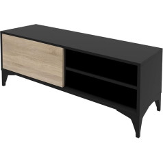 Mb Muebles Bonitos Kai TV spintelė Svetainė Plotis 100 x aukštis 42,5 x gylis 29,5 cm Spalva Juoda ir Sonoma Matinė apdaila 1 durų žema TV spintelė Svetainė