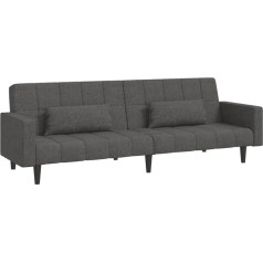 Uluyyuc Svetainės baldai Grindų sofa Sofos ir kušetės Sofa lova - sofa lova 2-vietė su 2 pagalvėlėmis Tamsiai pilkas audinys, skirtas poilsio kambariui Patio Party Garden
