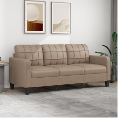 Lapooh 3 vietų sofa Kapučino rudos spalvos 180 cm dirbtinės odos sofa Svetainė Jaunimo sofa Atsipalaiduoti sofos ir sofos Miegamojo sofa Jaunimo vaikų kambarys