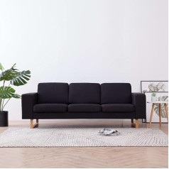 ‎Junzai JUNZAI 3 vietų sofa, sofa lova, sofa lova, sofa su miego funkcija, sofa lova, sofos ir sofos, relaksacinė sofa, audinys juodas