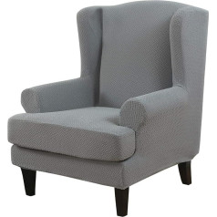 ele ELEOPTION Fotelis mesti, Sofa mesti, 2 dalių fotelio dangtis, Žakardinis audinys, Wingback kėdė, Stretch apima, Gryna spalva, Fotelis, Apsauginis dangtelis, Skalbimo ir Anti-Wrinkle sofos dangtis,