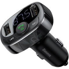 Automobilinis fm siųstuvas 2x usb, bluetooth - juodas
