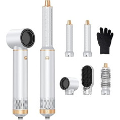 Plaukų stiliatorius 5 in 1, 1000 W plaukų džiovintuvas, profesionalus plaukų džiovintuvas, 30 mm garbanojimo žnyplė, šilto oro garbanojimo žnyplė, viskas viename plaukų džiovintuve, 3 temperatūros ir vėjo greitis, skirtas džiovinimui, garba
