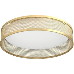 EGLO Luppineria LED lubų šviestuvas, apvalus lubų šviestuvas, prieškambario ir svetainės paviršinis šviestuvas, prieškambario šviestuvas, pagamintas iš žalvario metalo ir baltos spalvos plastiko, šiltos baltos spalvos, skersmuo 38,5 cm