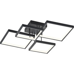 Trio Leuchten Sorrento 627710432 LED lubų šviestuvas metalinis matinis juodas su 24 vatų LED jungikliu ir reguliatoriumi