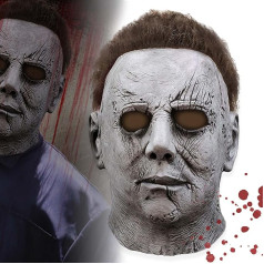 Aeney Michael Myers kaukė, latekso Helovinas Baisu Cosplay rekvizitai, siaubo balta veido visą galvą kaukė su plaukais