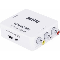 CCYLEZ į HDMI konverteris Mini RCA į HDMI AV2 adapteris, palaikantis 1080P PAL/NTSC su 