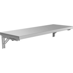 TAIMIKO Edelstahl-Regal, zusammenklappbar, Konzessionsregal (120 cm), 50 kg, Wandmontage, Servierständer für gewerbliche Küchen, Lebensmittelwagen, Anhänger, Fenster, Restaurants, Waschküche und