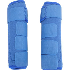 Mėlyni arklių sporto batai Apsauginiai kvėpuojantys kojų raiščiai su velcro užsegimu Idealiai tinka mokymams jodinėjimo varžyboms Aukštos kokybės nailono poliuretano poliesterio medžiaga Saugus tvartas F