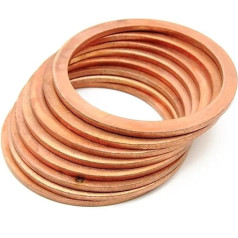 Unterlegscheiben aus Messing. Unterlegscheiben aus Flache Unterlegscheibe aus Kupfer, M22-Dichtung, Innendurchmesser 22 mm, Dichtungsring aus dünnem Blech, Unterlegscheibe aus rotem Kupfer(22x28x1.5 (