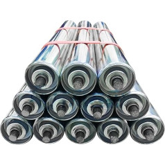 tragrollen förderband 12 Stück industrielle Schwerkraftrollen für Förderbänder - 2,4 Zoll, 2 Zoll, 1,5 Zoll, 1,3 Zoll, 1,3 Zoll und 1 Zoll Durchmesser, nicht angetriebene Ersatz-Förderbandrollen aus Edelstahl,