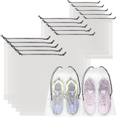 Bomtop Pack of 15 Batų krepšiai Kelionės batų krepšys Kelionės batų krepšys daugkartinio naudojimo neperšlampamas kelionių krepšys su raišteliu Daugiafunkcinis saugojimo krepšys, skirtas atskirti batų drabužius Kelionės priedai (3 dydžiai