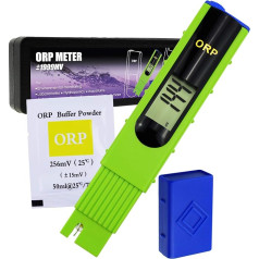 ORP Redox Meter -1999 ~ 1999mV oksidacijos redukcijos potencialo testeris su 256mV ORP kalibravimo buferiu, skirtas vandens bandymams akvariumo tyrimų laboratorijoje (ORP-228 matuokliai + kalibravimo milteliai)