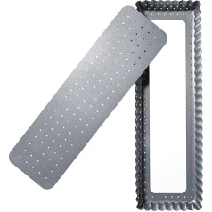webake Perforuota pyrago skarda stačiakampio formos su pakeliamu pagrindu Quiche Mould Vaisių pyrago forma 35 x 11 cm juodos spalvos neprilimpančia danga Pyrago forma