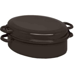 Krüger žąsų keptuvė, emaliuota, juoda, pilka, 34 cm