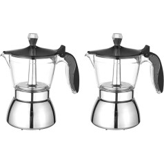 Fegtrty 2 x Moka puodas, 4 puodeliai viryklė Espresso Kubos kavos Perkolatorius Premium Moka itališkos espreso kavos