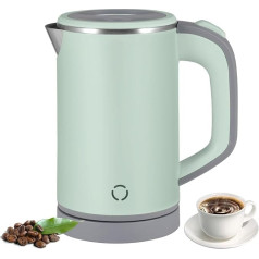 800 ml kelioninis virdulys mažas, 600 W, 5 minučių greito virimo mini nerūdijančio plieno virdulys, apsauga nuo perkaitimo, tylus kelioninis mini virdulys, elektrinis virdulys arbatai, kavai, kūdikių pienui (žalias)