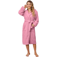 HEARTNICE Flauschiger Bademantel Damen lang Plüsch Bademantel Damen Kapuze leicht Morgenmantel kuschelig Hausmantel