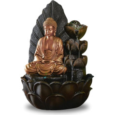 ZEN'LIGHT Vidaus fontanas Buda Hartha Dekoracijos Zen ir Feng Shui Originali dovana Buda LED apšvietimas Daugiaspalvis tylus siurblys D 27 x Š 27 x V 40 cm