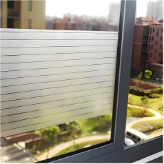 Lifetree Fensterfolie Streifen Blickdicht Sichtschutzfolie: Selbstklebend Fenster mit Statischer Haftung ohne Klebstoff Milchglasfolie Folie Anti-UV Für Zuhause Büro Statisch Folie 115x200cm