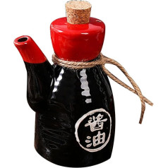 DOITOOL Sojos padažo indas Japoniško stiliaus acto dozatorius Alyvuogių aliejaus indas Sojos padažo pilstymo talpykla Skystų prieskonių talpykla Prieskonių buteliukas virtuvėje Restoranas Namai Juoda
