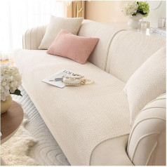 Sofa Slipcover 1/2/3/4 Sėdimos vietos Universalus neslystantis L formos sofos dangtelis Kukurūzų vilnonis audinys Baldų apsauga Sofos dangtelis gyvenamajam kambariui (smėlio spalvos, 110x180 cm)