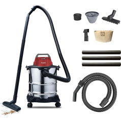 BEPER P202ASP300 Plieninis drėgno ir sauso valymo dulkių siurblys 1000 W, pūtimo funkcija, 20 litrų talpos dulkių siurblys, 4 ratai, 5 metrų laidas, 20 litrų talpos