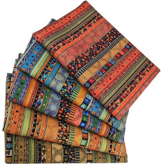 5 vienetų etninio modelio medvilnės ir lino spausdinti audinio riebalų ketvirčiai medvilnės pluošto audinys Afrikos spausdinti audinys (50×40cm)
