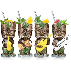 4 vnt. keramikos muzikos grupės dizaino stilius Tiki taurė Kokteilių puodelis Tumbler Cool Tropical Havajų šalis gėrimai Kūrybinis orkestras taurė Baras gėrimų indai apdaila
