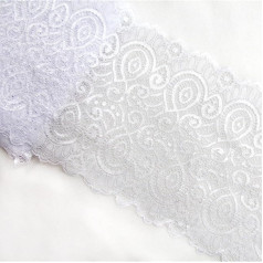 2 jardai nėrinių juosta, nėrinių apdaila, elastinga nėrinių riba, 18 cm pločio, senovinė dekoratyvinė juosta, dekoratyvinė juosta, nėrinių apdaila, nėrinių audinys siuvimui ir amatams, vestuvinei suknelei, lankams, apatiniams drabužiams, ba