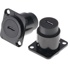 USB C lizdo jungtis, vandeniui atsparus kištukas, C tipo moteriškos ir moteriškos lyties kabelio ilgintuvas, IP65 pertvara (2 pakuotės)