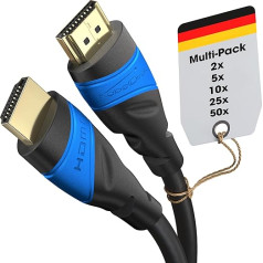 KabelDirekt 4K HDMI kabelis - 2 x 10 m - sukurtas Vokietijoje - tinka bet kokiai HDMI kabelio sąrankai (4K @ 60 Hz, didelės spartos HDMI su Ethernet, 