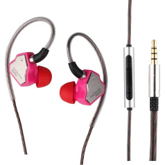 LINSOUL 7Hz Salnotes Zero HiFi 10 mm dinaminio draiverio ausinės IEM su metalo kompozito membrana, nerūdijančio plieno priekine plokštele, nuimamu 2 kontaktų OFC kabeliu (rožinės spalvos, su mikrofonu, 3,5 mm)
