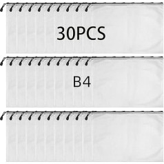 HAKZEON 30 Pack B4 užtrauktukas maišeliai 15 x 11 colių su užtrauktuku plastikinių dokumentų maišeliai vandeniui atsparus akių maišelis užtrauktuku kišenė piniginės aplankas biuro namų kelionės