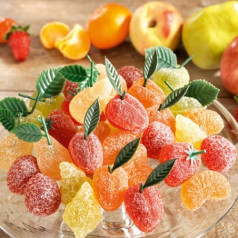 Pâte de Fruits 550g (1 pakuotė) Vaisių minkštimas. Aromatingas ir vaisių skonis. Pagaminta su obuolių pektinu (želatinos pakaitalas).
