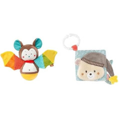 Fehn Bruno Baby Bat & Soft Picture Book - Kūdikių jausmas knyga, pagaminta iš audinio su gyvūnų motyvais