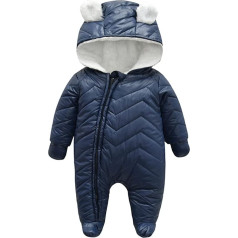 Alunsito Kūdikių berniukų kūdikių mergaičių Romper žiemos šiltas Snowsuit ilgomis rankovėmis Jumpsuit Zip Hoodie kietas Bodysuit vienas gabalas Playsuit