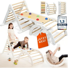 Lululearn® laipiojimo trikampis, laipiojimo arka ir rampa [sulankstomas], idealiai tinkantis patalpoms ir sodui - laipiojimo rėmas nuo 1 metų, Montessori žaislas aktyviam mokymuisi - Atraskite dabar! (Balta)