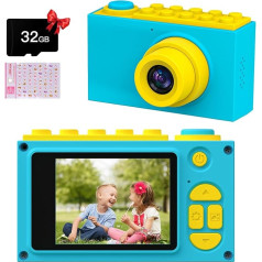 Kriogor Vaikiškas fotoaparatas, skaitmeninis fotoaparatas, asmenukių ir vaizdo kamera su 12 megapikselių / dvigubu objektyvu / 2 colių ekranu / 1080P HD / 256M TF kortele, gimtadienio dovana vaikams
