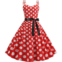 Rockabilly suknelės Moterų 50s 60s rankovių Polka Dots derliaus sūpynės kokteilių suknelė Vestuvių šventinis kelio ilgio suknelė Tunika šalis suknelė Prom Dress Fancy Dress kostiumai