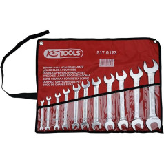 KS Tools 517.0123 CLASSIC Dvigubų atvirais galais veržliarakčių rinkinys, 11 dalių, 6x7-30x32 mm