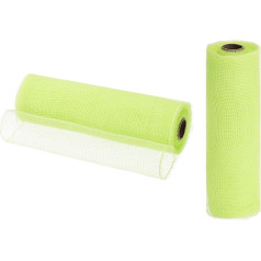 QUARKZMAN Jutos tinklas, 2 Stück 10 Zoll x 30 Fuß PP Dekoratives Netzband Netzband zum Verpacken von Weihnachtskranz-Partydekorationen DIY-Handwerk, Grün