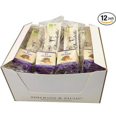 CHOCOBELLO Caramel | 12 x ekologiškas geriamasis šokoladas ant lazdelės | 12 šokolado kauliukų dėžutė ant medinės lentelės | Edelmann & PAULIG