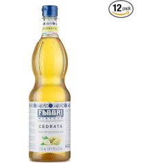 Food-United CEDRATA SIRUPAS 12 x 1L | FABBRI 1905 Mixybar | Sciroppo di cedrata | Citrinų citrinų sirupas | Cedro sirupas | Fabbri Citronas skaidriems alkoholiniams gėrimams Kartūs alkoholiniai gėrimai Soda kokteiliai (12)