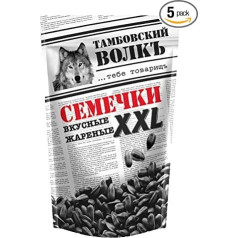 Tambovskij volk Tambovskij Volk Juodosios saulėgrąžų sėklos XXL dubenėlyje, skrudintos (pakuotė 5 x 400 g)