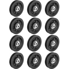 90mm universalus nailono guolių skriemulys, skirtas fitneso įrangos dalims pakeisti kabelių produktus Dėvėjimui atsparus trinčiai guolių ritinėlis Fitneso įrangos garažo durų skriemulių sistema